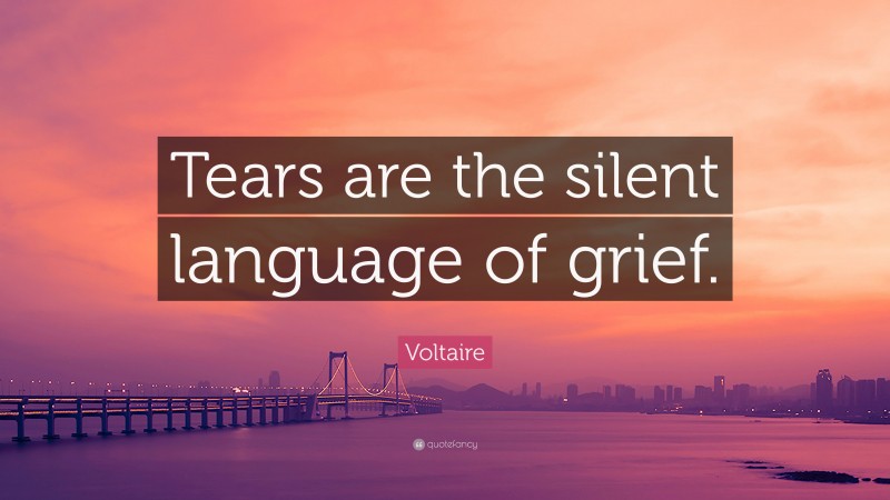 Voltaire Quote: “Tears are the silent language of grief.”