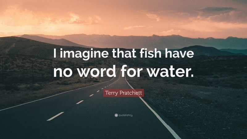 Terry Pratchett Quote: “I imagine that fish have no word for water.”