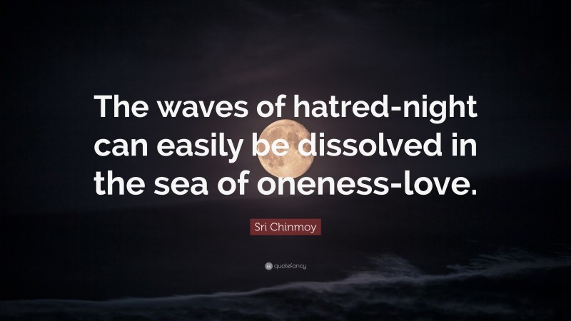 Sri Chinmoy Quote: “The waves of hatred-night can easily be dissolved in the sea of oneness-love.”