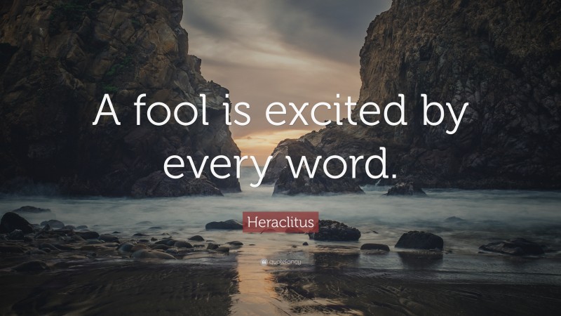 Heraclitus Quote: “A fool is excited by every word.”