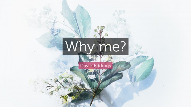 David Eddings Quote: “Why me?”