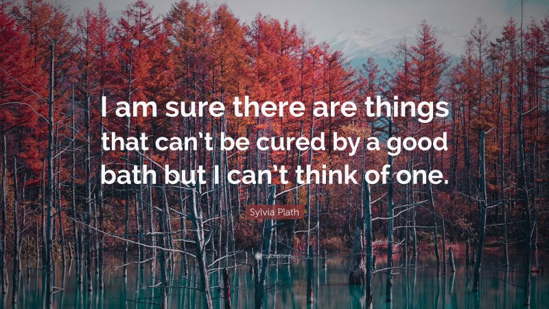 Sylvia Plath Quote: “I am sure there are things that can’t be cured by a good bath but I can’t think of one.”