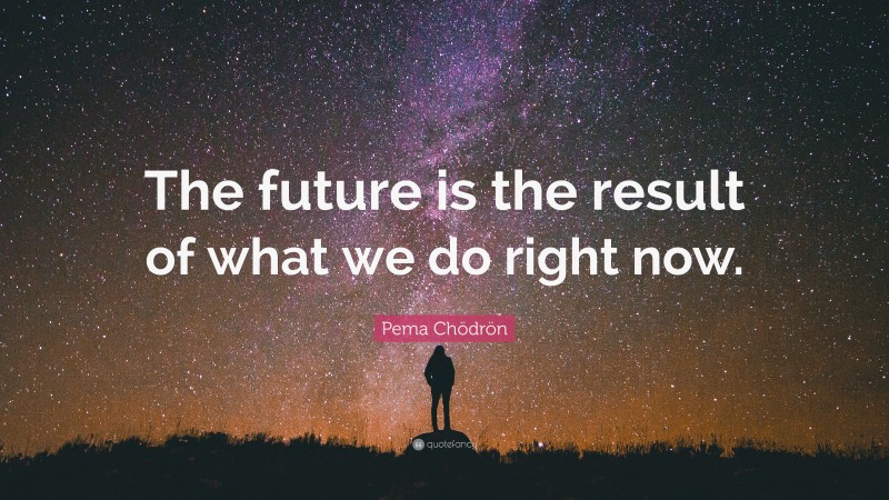 Pema Chödrön Quote: “The future is the result of what we do right now.”