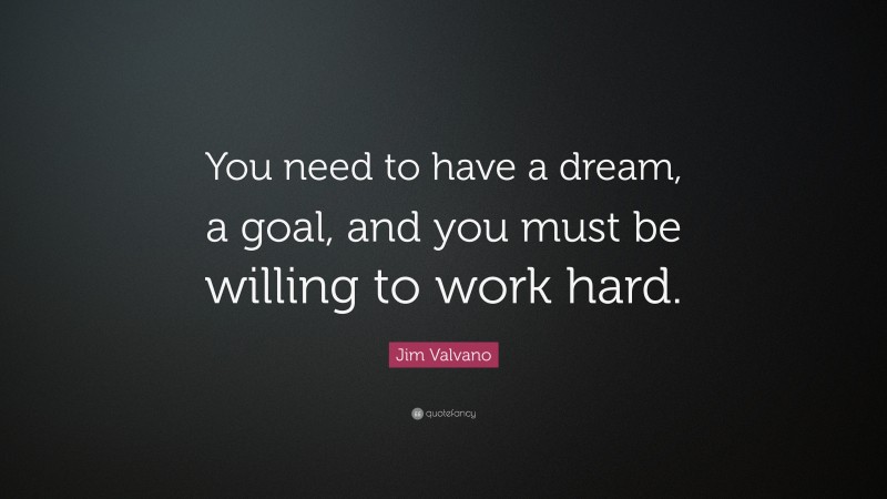 Jim Valvano Quote: “You need to have a dream, a goal, and you must be willing to work hard.”