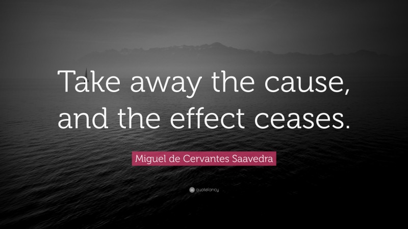 Miguel de Cervantes Saavedra Quote: “Take away the cause, and the effect ceases.”