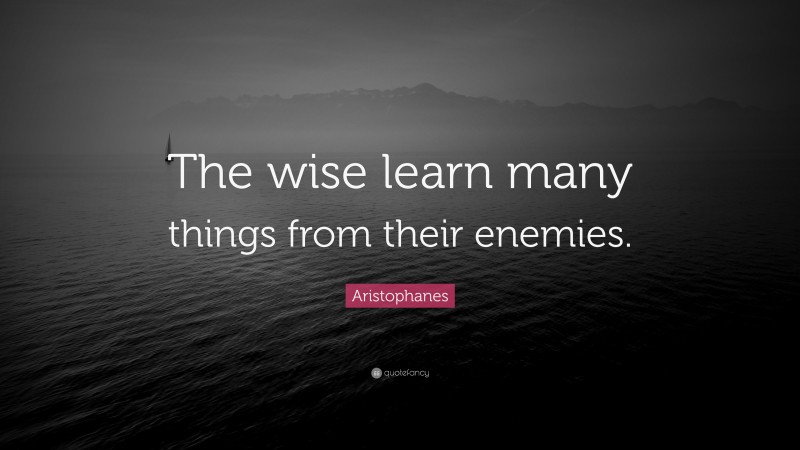Aristophanes Quote: “The wise learn many things from their enemies.”