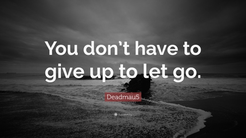 Deadmau5 Quote: “You don’t have to give up to let go.”