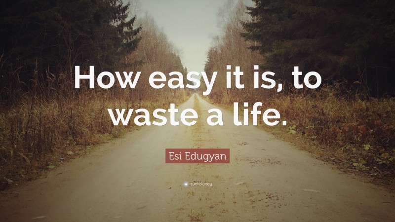 Esi Edugyan Quote: “How easy it is, to waste a life.”