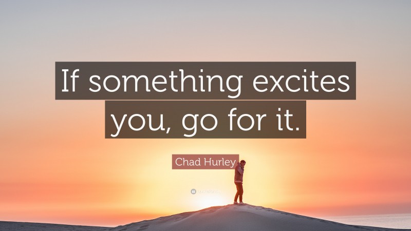 Chad Hurley Quote: “If something excites you, go for it.”