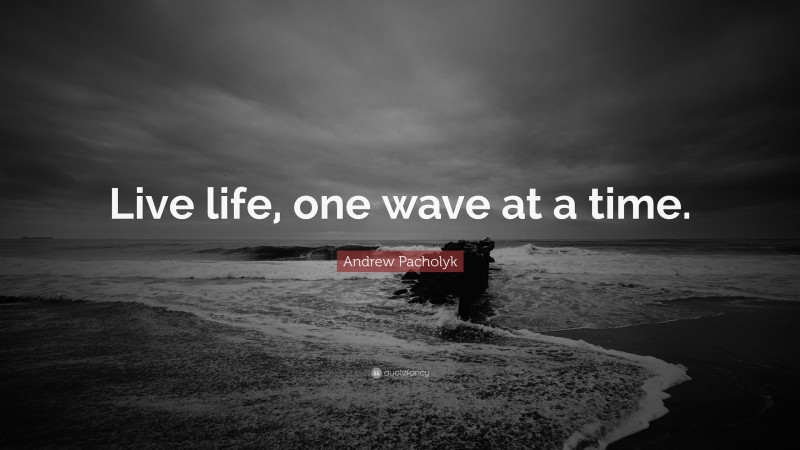 Andrew Pacholyk Quote: “Live life, one wave at a time.”