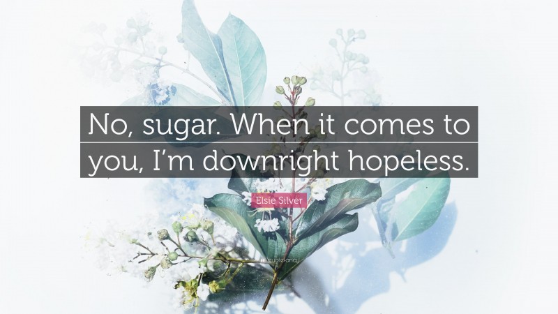 Elsie Silver Quote: “No, sugar. When it comes to you, I’m downright hopeless.”