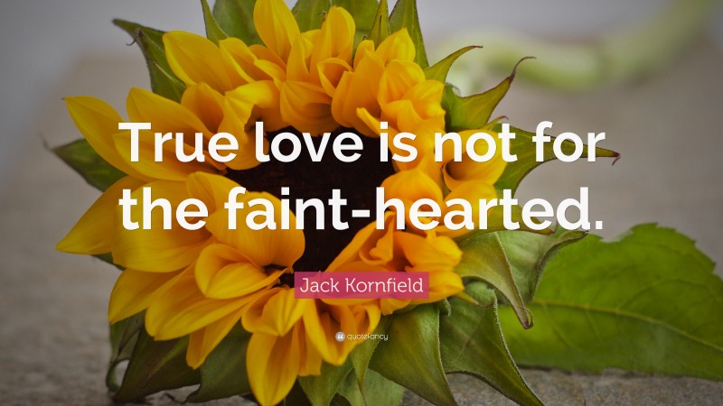 Jack Kornfield Quote: “True love is not for the faint-hearted.”