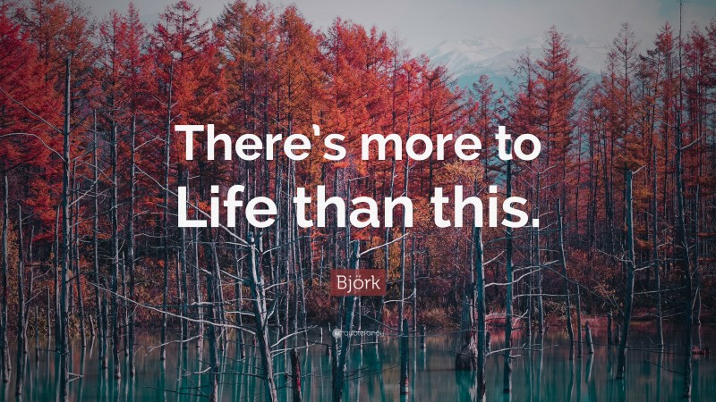 Björk Quote: “There’s more to Life than this.”