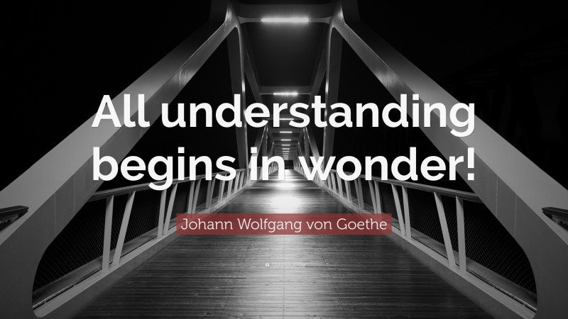 Johann Wolfgang von Goethe Quote: “All understanding begins in wonder!”