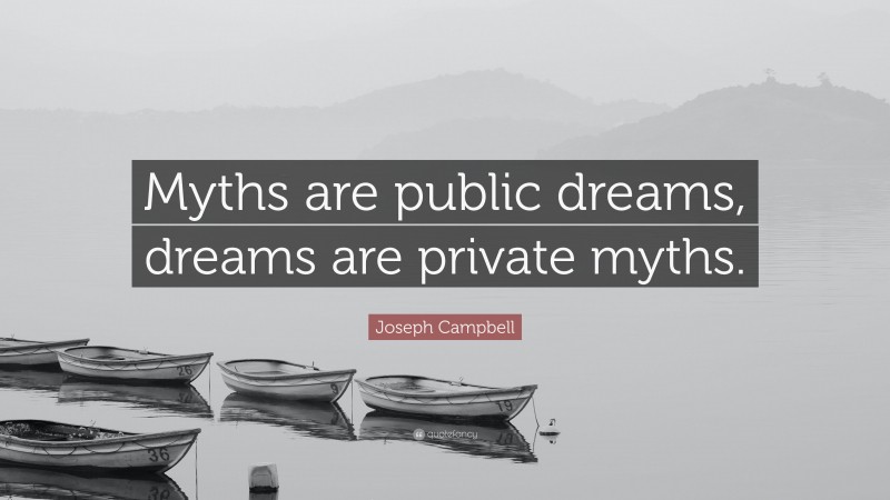 Joseph Campbell Quote: “Myths are public dreams, dreams are private myths.”
