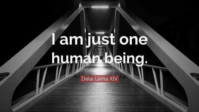 Dalai Lama XIV Quote: “I am just one human being.”
