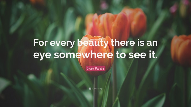 Ivan Panin Quote: “For every beauty there is an eye somewhere to see it.”