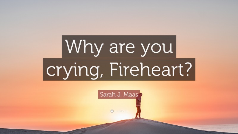 Sarah J. Maas Quote: “Why are you crying, Fireheart?”
