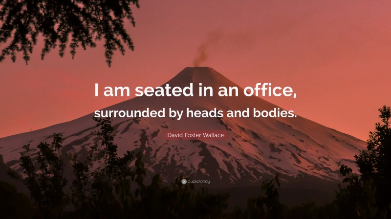 David Foster Wallace Quote: “I am seated in an office, surrounded by heads and bodies.”