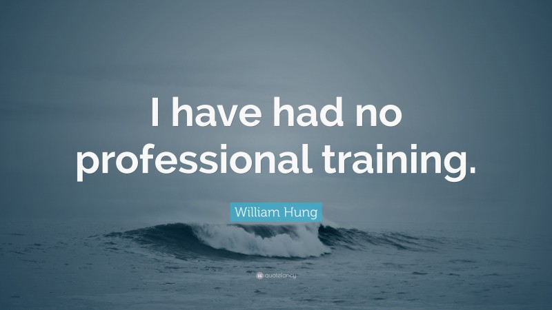William Hung Quote: “I have had no professional training.”