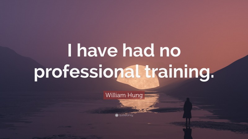 William Hung Quote: “I have had no professional training.”
