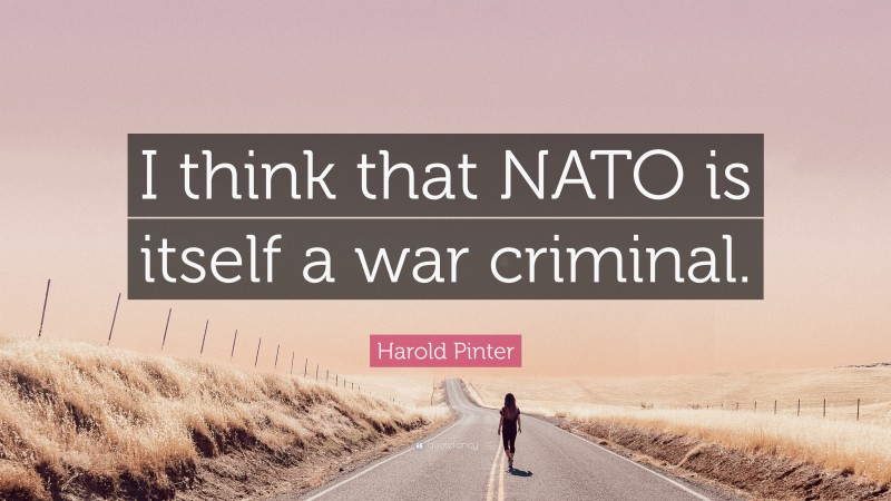 Harold Pinter Quote: “I think that NATO is itself a war criminal.”