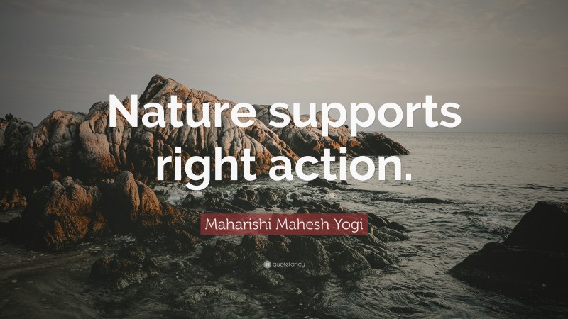 Maharishi Mahesh Yogi Quote: “Nature supports right action.”