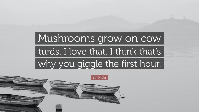 Bill Hicks Quote: “Mushrooms grow on cow turds. I love that. I think that’s why you giggle the first hour.”