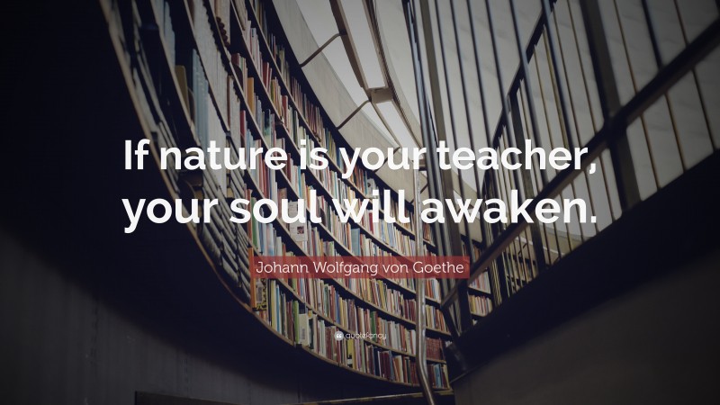 Johann Wolfgang von Goethe Quote: “If nature is your teacher, your soul will awaken.”