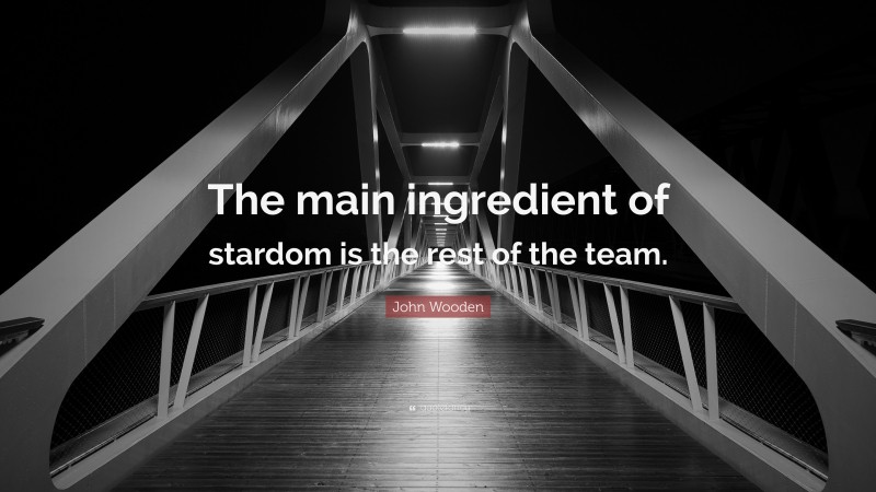John Wooden Quote: “The main ingredient of stardom is the rest of the team.”