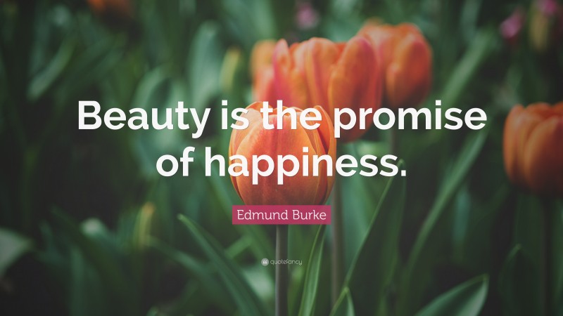 Edmund Burke Quote: “Beauty is the promise of happiness.”