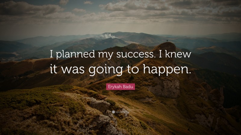Erykah Badu Quote: “I planned my success. I knew it was going to happen.”