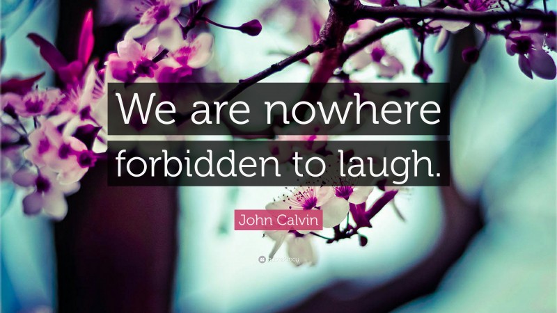 John Calvin Quote: “We are nowhere forbidden to laugh.”