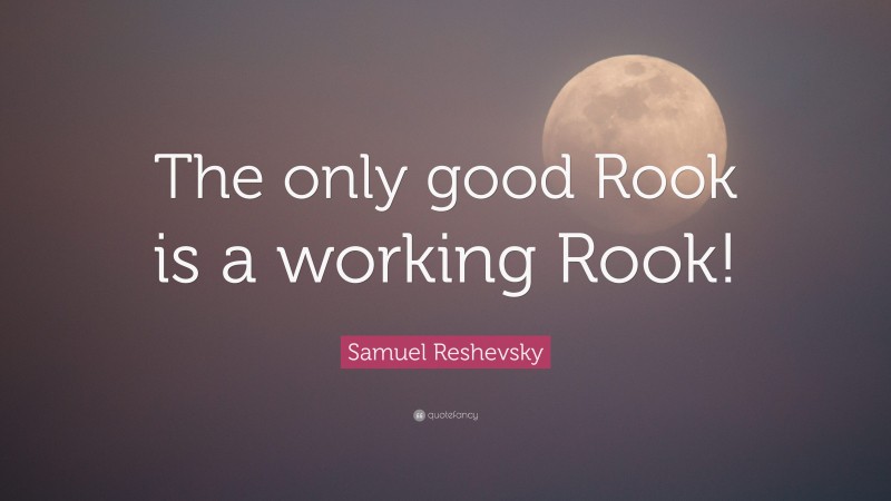 Samuel Reshevsky Quote: “The only good Rook is a working Rook!”