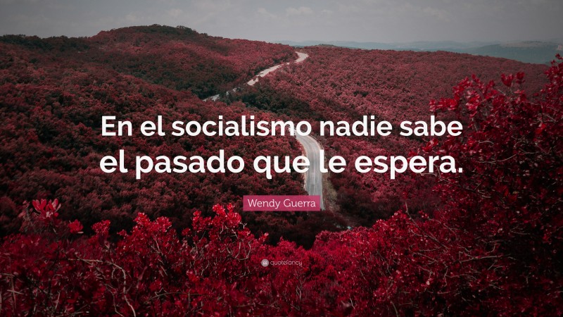 Wendy Guerra Quote: “En el socialismo nadie sabe el pasado que le espera.”