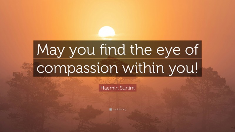 Haemin Sunim Quote: “May you find the eye of compassion within you!”