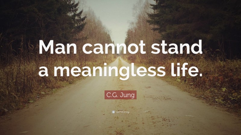 C.G. Jung Quote: “Man cannot stand a meaningless life.”