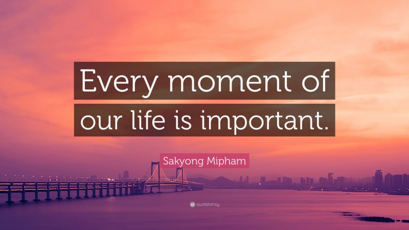 Sakyong Mipham Quote: “Every moment of our life is important.”