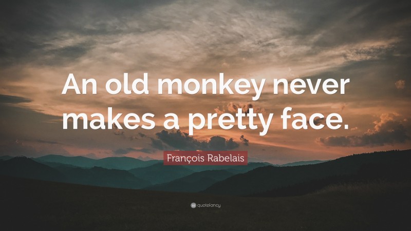François Rabelais Quote: “An old monkey never makes a pretty face.”