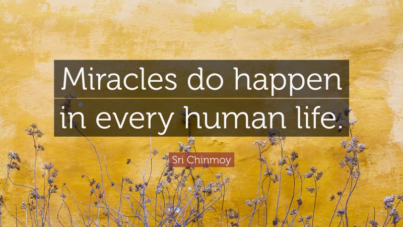 Sri Chinmoy Quote: “Miracles do happen in every human life.”