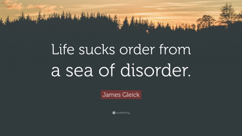 James Gleick Quote: “Life sucks order from a sea of disorder.”