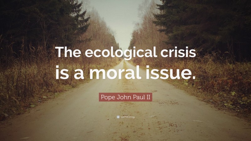 Pope John Paul II Quote: “The ecological crisis is a moral issue.”