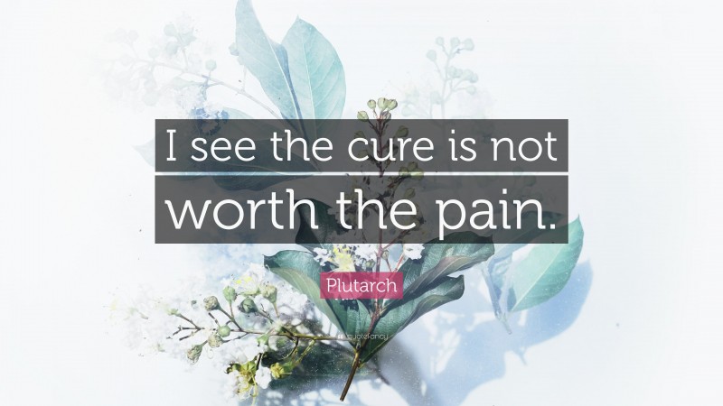 Plutarch Quote: “I see the cure is not worth the pain.”
