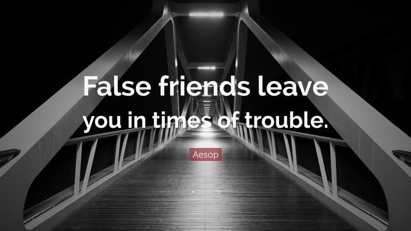 Aesop Quote: “False friends leave you in times of trouble.”