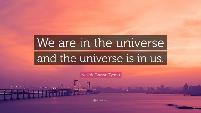 Neil deGrasse Tyson Quote: “We are in the universe and the universe is in us.”