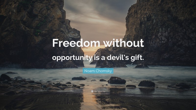 Noam Chomsky Quote: “Freedom without opportunity is a devil’s gift.”