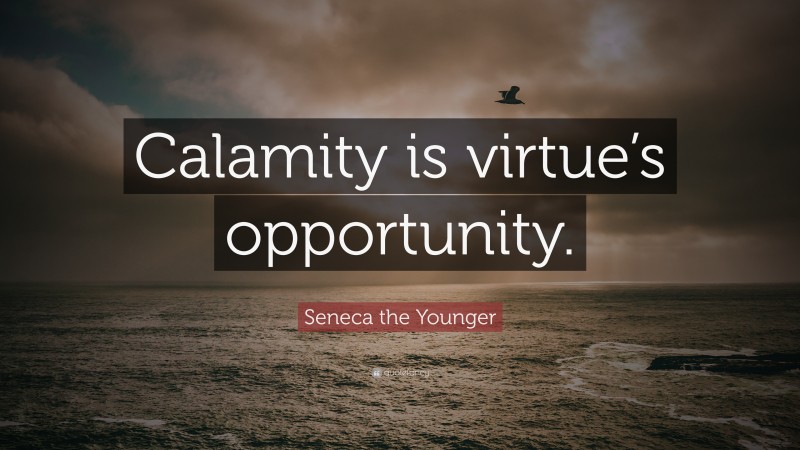 Seneca the Younger Quote: “Calamity is virtue’s opportunity.”