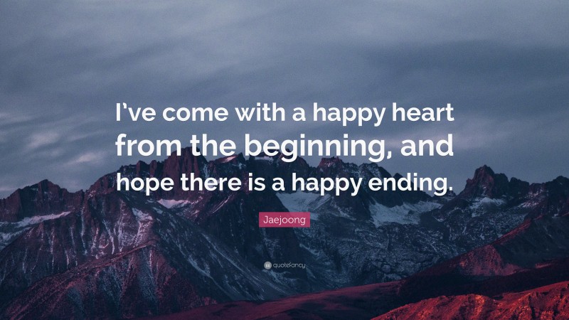 Jaejoong Quote: “I’ve come with a happy heart from the beginning, and hope there is a happy ending.”