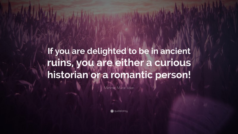 Mehmet Murat ildan Quote: “If you are delighted to be in ancient ruins, you are either a curious historian or a romantic person!”