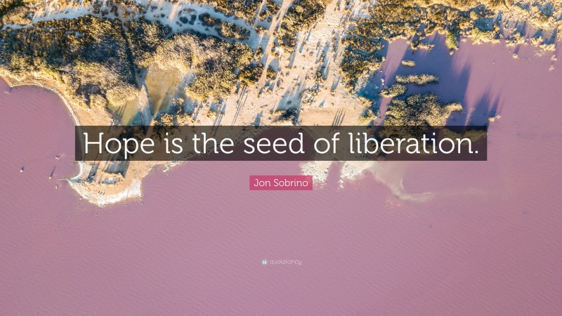 Jon Sobrino Quote: “Hope is the seed of liberation.”